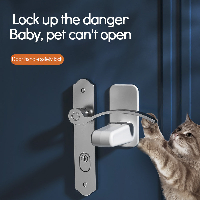Door Lever Lock Child Pets Safety Lock Door Handle Fixed Anti-theft For Door Children Safety Care Door Stops