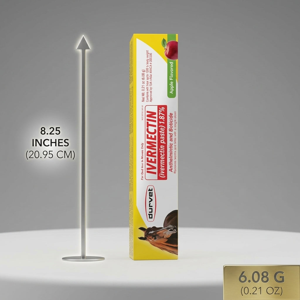 Ivermectin Paste Dewormer - 6.08g dose @ 1.87%-Apple Flavored, 6 Count